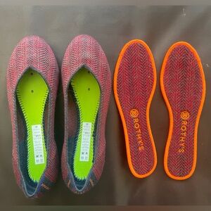 Rothy’s Flats, Merino Wool, Bordeaux Herringbone, size 9.5